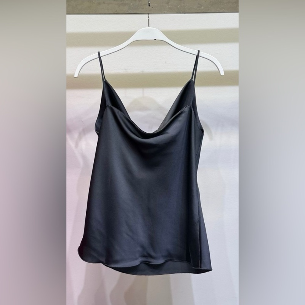 (9861-SOL-CHAR) SPAGHETTI STRAP COWL FRONT CAMI - Picture 2 of 6